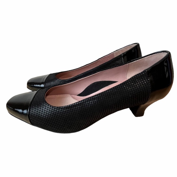 Beautifeel Cap Toe Patterned Suede and Patent Kitten Heel - Picture 2 of 10